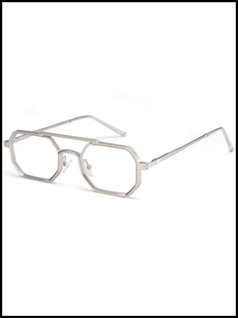 Narrow Octagon Metal Frame Sunglasses Y2K Steampunk UV400